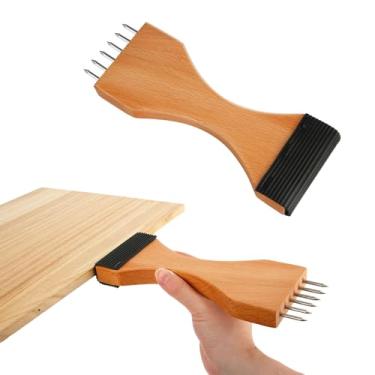 Imagem de Tinoaly Ferramenta Esticador Correias Pescoço Ganso Estofamento, Ferramenta Esticador Correias com Cabo Madeira e Alavanca com Empunhadura Antiderrapante e Pinos Aço Reparo Carpetes Lonas Móveis