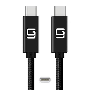 Imagem de Cabo GodSpin Thunderbolt 3 [certificado] (40 Gbps) 100 W (compatível com USB-C) trançado de nylon de 1,8 m, tipo C 4k ou 5K @60hz, Preto, 1.6ft/20Gbps