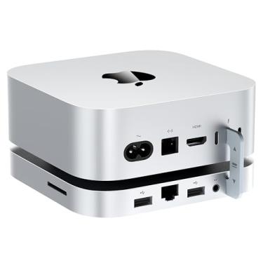 Imagem de BEELINK EX Base e suporte Mate Mini-B Thunderbolt 5 Mac mini M4, expansão SSD NVMe de até 8 TB, porta USB C PD3.0 de 80 Gbps, leitor de cartão SD4.0, LAN de 2,5 G, 2 x USB A de 10 Gbps para notebooks