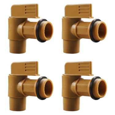 Imagem de Pacote com 4 torneiras de tambor de polietileno com junta EPDM para tambores de plástico ou aço de 30 e 55 galões torneira de barril macho de 5 cm