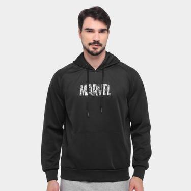 Imagem de Moletom Mooncity Marvel Masculino, Preto, Cinza, P