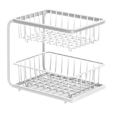 Imagem de AFXGUSD Cesta de Frutas Cesta de Frutas E Vegetais Pães Lanches Legumes Armário de Caixa de Armazenamento 2 Níveis Cesto de Cozinha para Armazenamento