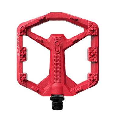 Imagem de Crankbrothers Stamp 0 Pedais planos para bicicletas MTB e BMX, corpo composto leve, aderência aprimorada com 12 pinos, vermelho, pequeno