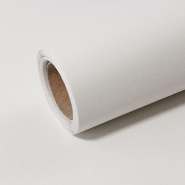 Imagem de CAX Papel de parede branco branco 59.9 cm x 299.7 cm papel de contato branco sólido moderno autoadesivo texturizado Waterpoof cor sólida papel de contato decorativo rolo de vinil para quarto parede