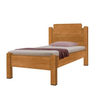 Imagem de Cama Solteiro Pés Reforçados Para Colchão 188x088 Cabeceira Moderna De