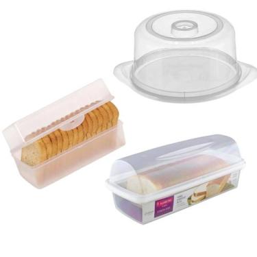 Imagem de Kit Porta Pão de forma queijo e torradas sanremo cozinha NF