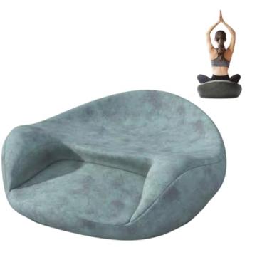 Imagem de Xiamenzcx Almofada de meditação ergonomicamente projetada para ioga, sentar no chão e rezar, almofada de espuma de memória, assento grande para sala de estar (verde avançado)
