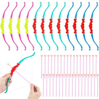 Imagem de Restroma Pacote com 12 mini arco e flecha para crianças, brinquedo de tiro com arco e flecha, jogo de tiro com arco e flecha, para meninos e meninas, presente de aniversário