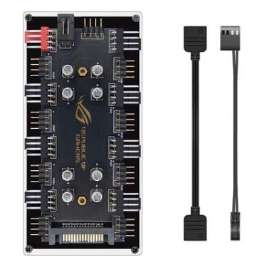 Imagem de HUB 2 em 1 Controlador PWM e LED, 4 Pinos, Sincronizador RGB 12V, 4 Pinos, 8 Portas, Alimentação Sata