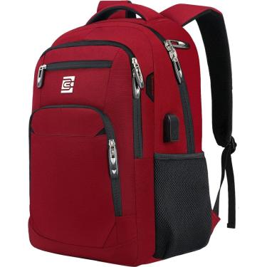 Imagem de Mochila para laptop Volher Business Travel Anti Theft 15,6" vermelha