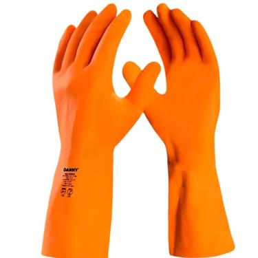 Imagem de Luva Látex Laranja Reforçada Forrada Max Orange DA208 Danny CA 11286