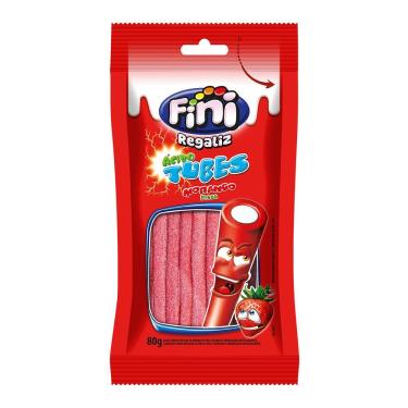 Imagem de Balas Fini Tubinho de Morango Cítrico 80g