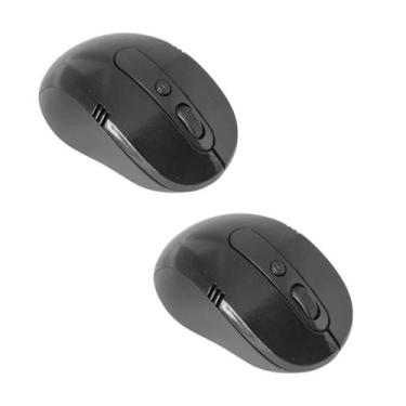 Imagem de Kit 2 Mouse Sem Fio 2.4 Ghz Usb 1200Dpi Pc Wireless - Preto - Lojaaqui