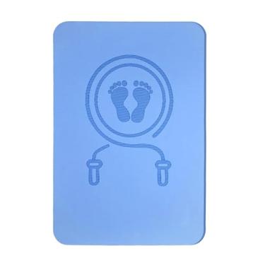 Imagem de UGPLM Tapete de corda de pular, manta de treino, isolamento acústico, dupla face, antiderrapante, para pular, ioga, absorção de choque, almofada de corda de, Azul