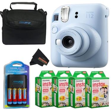 Imagem de Fujifilm Câmera Instax Mini 12 (azul pastel) com mini filme Fuji Instant (80 folhas) e pacote essencial PixiBytes...