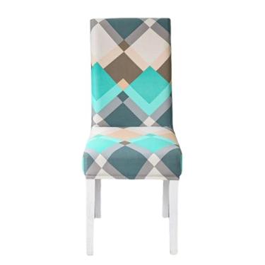 Imagem de Conjunto de capas para cadeiras ajustáveis, 1 peça, sala de jantar, elásticas, elastano, capas para assento, removível, encosto alto (tamanho 1 peça/cor 22)