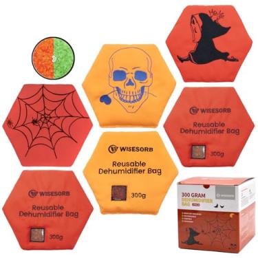 Imagem de Wisesorb Pacotes Dessecantes Recarregáveis 300G Para Armazenamento, Sacos Desumidificadores Reutilizáveis, Gel De Sílica Com Janela Indicadora, Absorvedores Umidade, Cofre Armas, Mala, Filamentos 3D