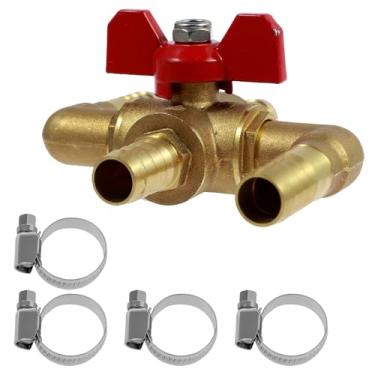 Imagem de Válvula de controle de aquecedor com haste de corpo de latão sólido válvula de controle de aquecedor robusta válvula de controle multifuncional controlada manualmente, encaixe de válvula de desvio do