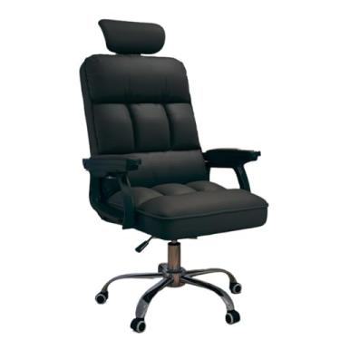 Imagem de ZzleoyuUUs-12 Cadeira de escritório executiva cadeira de escritório PU couro cadeira de mesa para computador, altura ajustável, rodas giratórias cadeira de computador (preto)