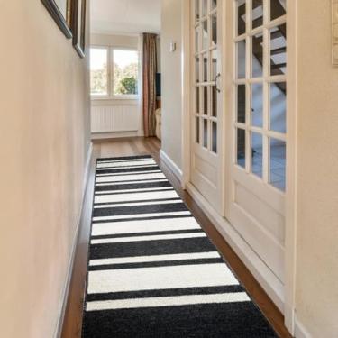 Imagem de 2 Tapete Porta Passadeira Antiderrapante 66x200 Oa Dt Rg Vr (RG GRAFITE CORREDOR Marfim Cinza - Listras Listrado)