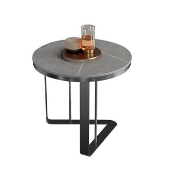 Imagem de Mesa de chá sofá mesa lateral pequena mesa redonda estilo moderno sala de estar pequena mesa de centro para quarto, cafeteria, mesa de café, mesa de chão (preto)