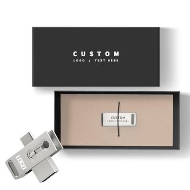 Imagem de Unidades USB OTG de metal personalizadas, logotipo gravado, conectores USB duplo e tipo C, pen drive para promoções comerciais, presentes corporativos, eventos - atacado a granel, brindes de marca