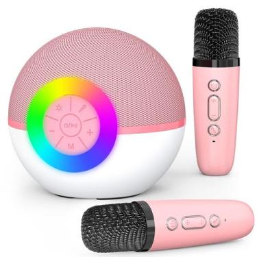 Imagem de Máquina de karaokê Magolo Magolo Mini com 2 microfones sem fio - Mgaol
