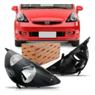 Imagem de Farol Honda Fit / 2003 A 2008 - Lado Esquerdo (Motorista)  Máscara Neg