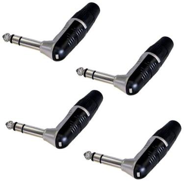 Imagem de Kit 4 Plugs P10 90 Stereo Rp3rc Rean By Neutrik