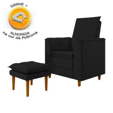 Imagem de Poltrona de Amamentação Quarto Infantil com Puff Kate Pés Palito Suede