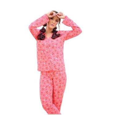 Imagem de Conjunto Pijama Adulto Feminino Longo Aberto Inverno Liganete Blogueir