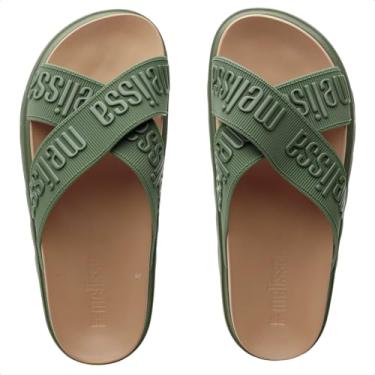 Imagem de Sandália Melissa Cross M-Lover Platform Feminina (Verde/Bege, BR, Adulto, Numérico, 34)
