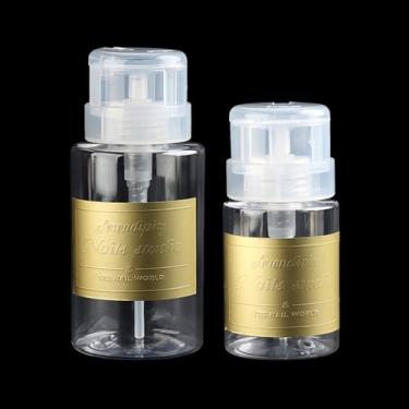 Imagem de SUTOKAKA Dispensador de removedor de esmalte sem acetona de 200 ml e 100 ml, frasco de álcool, vazio, bloqueável, com tampa flip top para removedor de maquiagem, toner facial