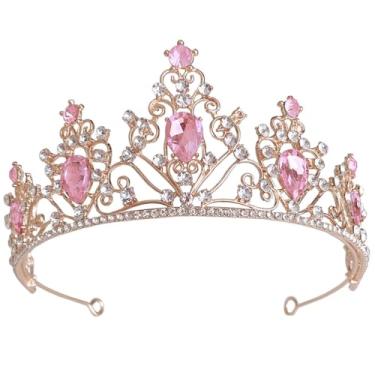 Imagem de Lurrose Coroa de Noiva: Tiara Com Strass - Tiara Elegante de Princesa para Mulheres, Casamento, Baile de Formatura, Festa de Aniversário (cor 1)