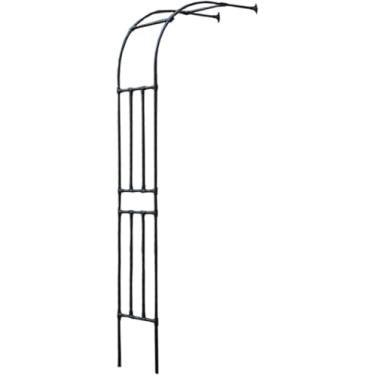Imagem de Grande Arco De Jardim De Meio Lado De 2,4 M, Arco De Jardim De Tubo De Aço De Metal Mandril Tubular Forte Resistente Para Rosas Plantas Trepadeiras Suporte Arco Casamento, Black, 0.9 * 2.4m