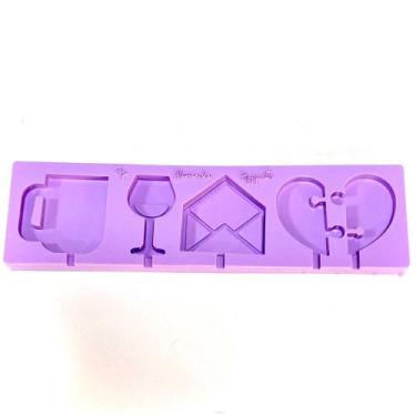 Imagem de L44 Molde de silicone pirulito namorados taça coração drink para decor