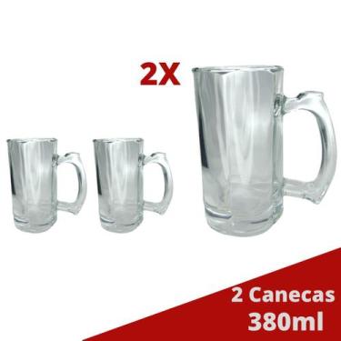 Imagem de 2 Caneca Vidro Grosso Congelável Cerveja e Chopp 380ML - PRATICASA, 0 