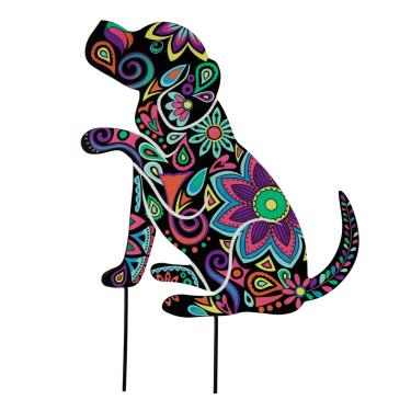 Imagem de Forever Love Silhueta Estaca de Jardim Durável Ferro Pet Memorial Yard Decoração Externa para Plantadores de Gramado Passarelas (Cão Colorido, Tamanho Único)