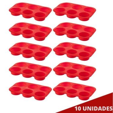 Imagem de Kit 10 Formas de Silicone 6 Cupcakes Sortida Petit Gateau - QUALITY HO