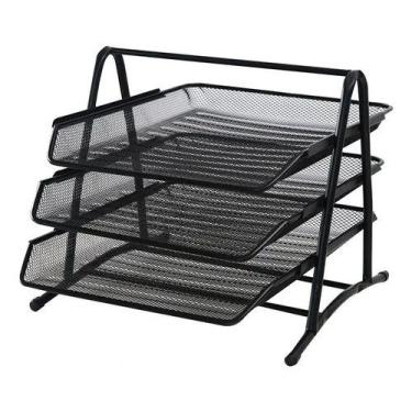 Imagem de Organizador Mesa Escritório Documento Papel A4 3 Bandejas - FUXING