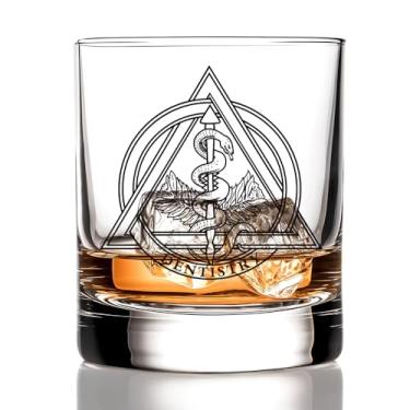 Imagem de RZHV Copo de uísque à moda antiga para dentista, presente de aniversário de Natal engraçado para dentista, dentista, higienista, médico, enfermeira, colega de trabalho, presentes de formatura para
