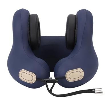 Imagem de Fockety Almofada de viagem, almofada cervical para aviões com apoio para o pescoço e cabeça em 360°, almofada cervical de viagem com design ergonômico para redução de ruído