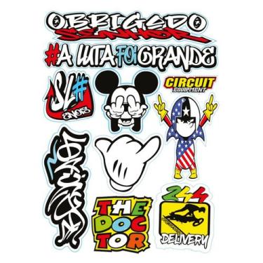 Imagem de Kit 10 Adesivos Para Capacete Carro Bike Moto Prova D'Água - flash