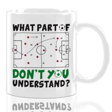 Imagem de Caneca de café de cerâmica engraçada 325 ml, What Part Of Don't You Understand, presentes humorísticos para treinadores, presentes para amantes de futebol para homens, marido, namorado, irmão, copo de