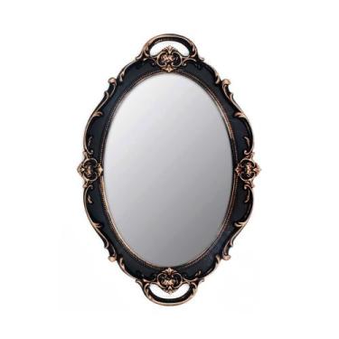 Imagem de Espelho de parede YCHMIR Vintage Oval 37x25cm com moldura de metal mar