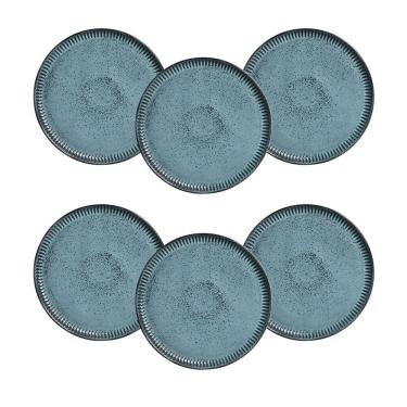 Imagem de Conjunto de Pratos Rasos Porto Brasil Linhas Night Sky 27,5cm - 6 Peças
