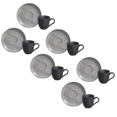 Imagem de Conjunto de Xícaras de Café com Pires Porto Brasil Bio Dust 120ml - 6 Peças 