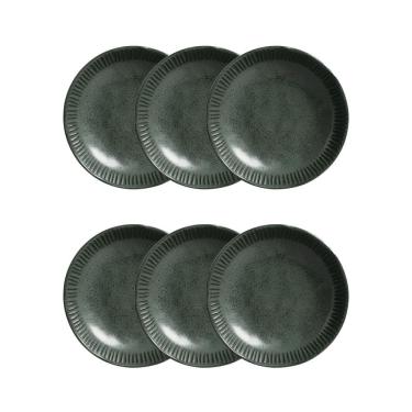 Imagem de Conjunto de Pratos Fundos Porto Brasil Linhas Greenery Verde 830ml - 6 Peças