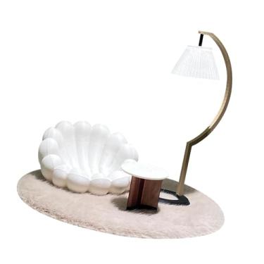 Imagem de menolana Conjunto de móveis para casa de bonecas em escala 1/12, mini paisagem em miniatura, decoração para casa de bonecas, sofá criativo, luminária de chão,