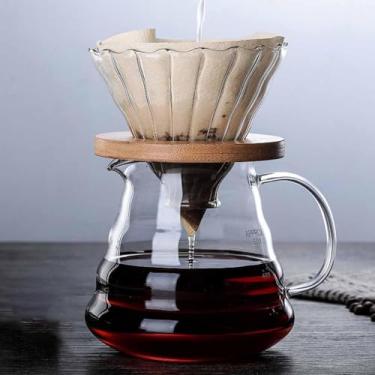 Imagem de Filtro v60, 600ml Coador de Cafe, Cafeteira de Gotejamento, Cafés Adequados para 1 a 3 Pessoas, Coador v60, Vidro, Clever Dripper, Kit Cafeteira V60-02, Passador de Café Formato V60 02